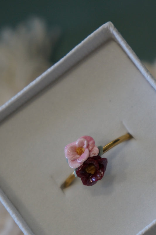 Anel regulável Dueto de Flores