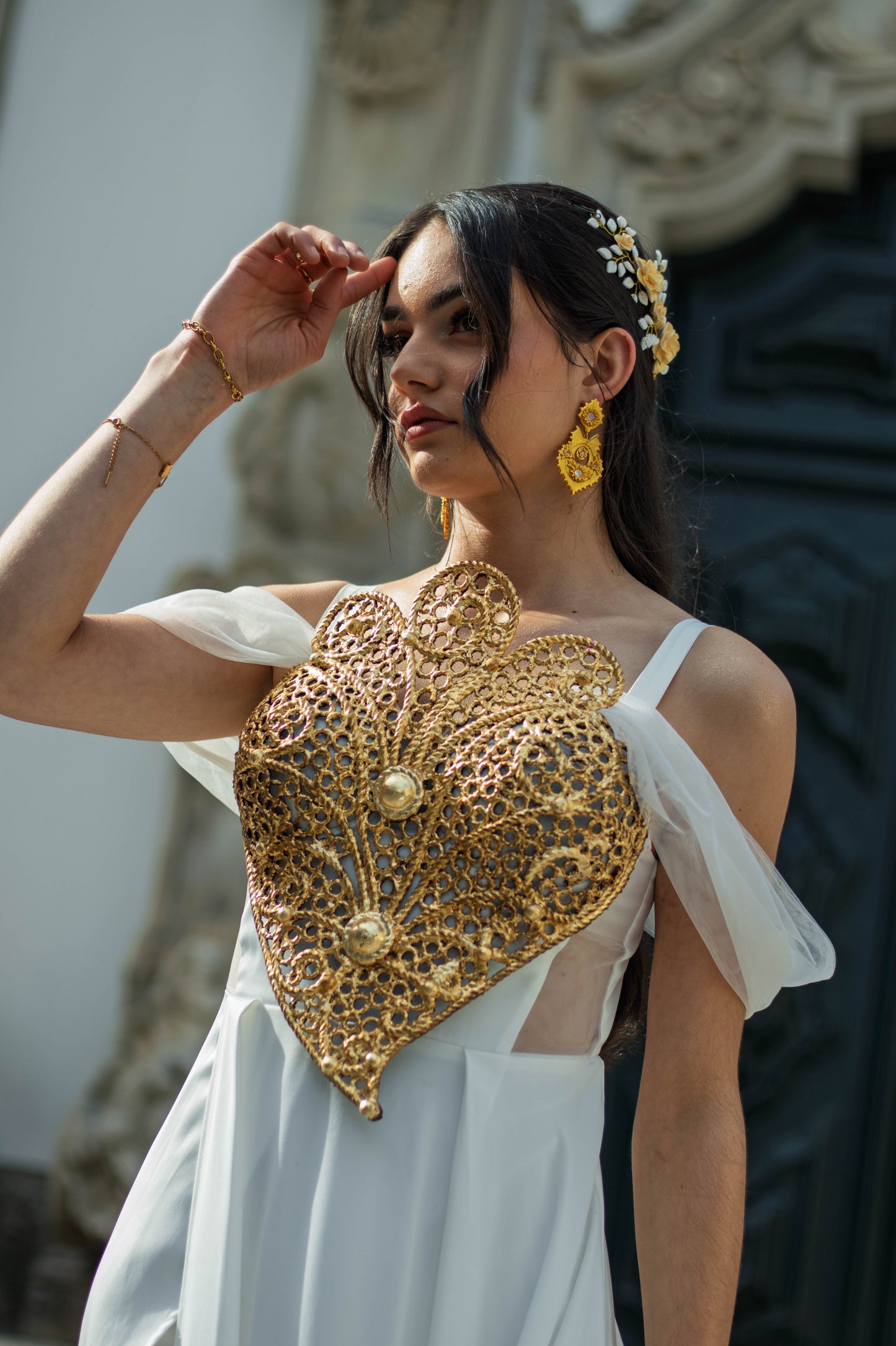Brincos à Rainha Vianesa D'ouro